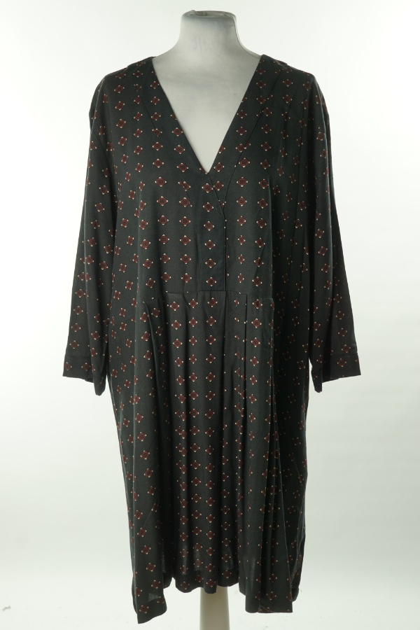 Sukienka ciemnoszara we wzory, H&M - H&M zdjęcie 1