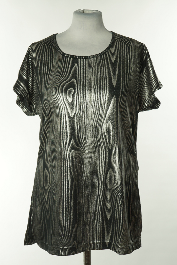 Bluzka czarno - srebrna - BRAK METKI Z NAZWĄ PRODUCENTA zdjęcie 1