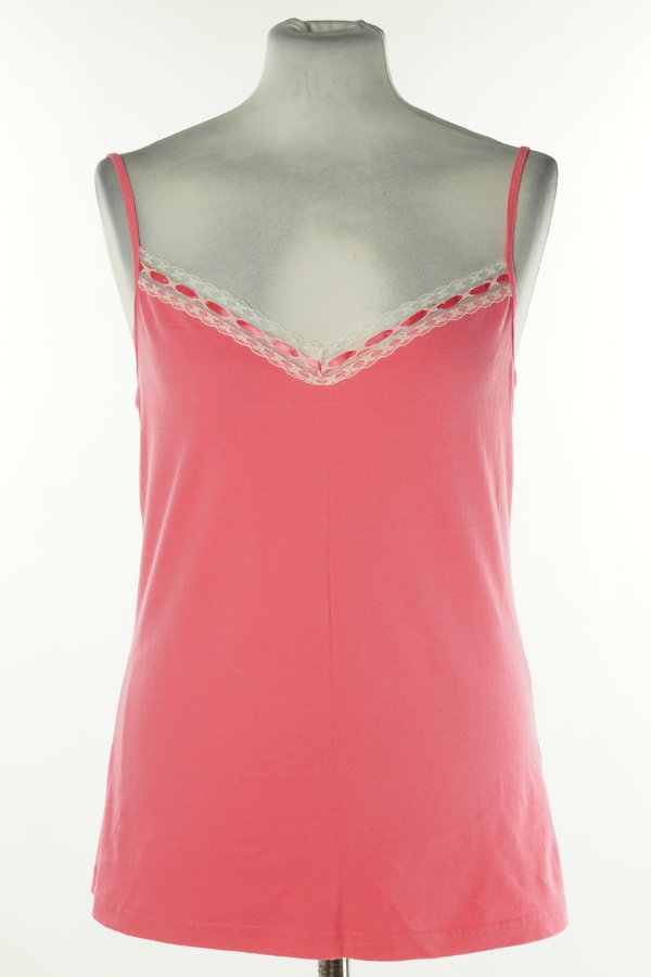 Koszulka różowa z koronką - GEORGE zdjęcie 1