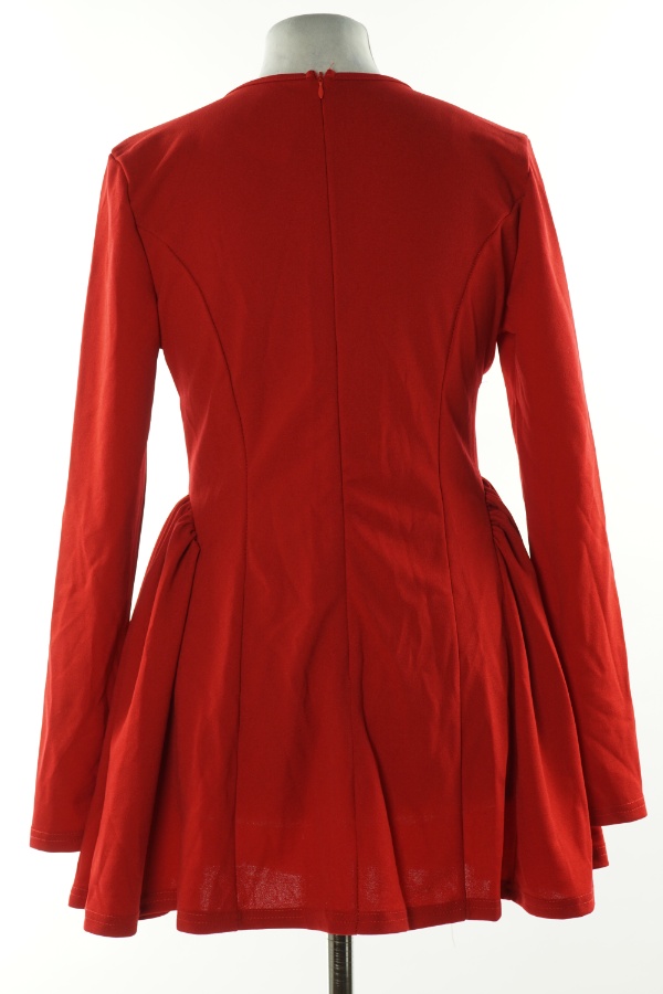 Sukienka czerwona z dekoltem V - SHEIN zdjęcie 2