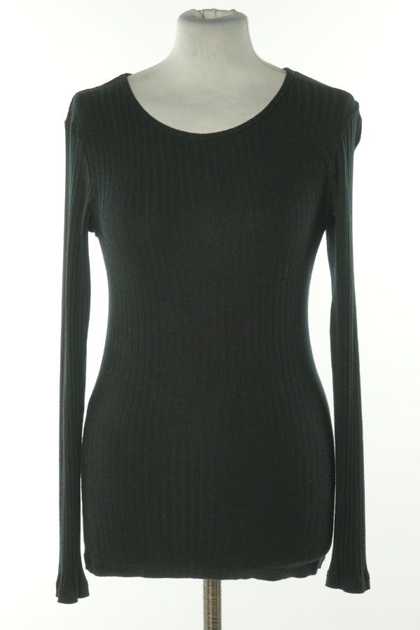Bluzka czarna prążkowana - BRAK METKI Z NAZWĄ PRODUCENTA zdjęcie 1