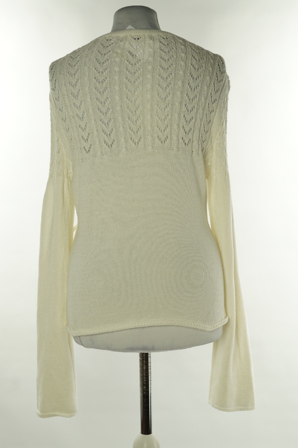 Sweter kremowy wiązany - ELLOS zdjęcie 2