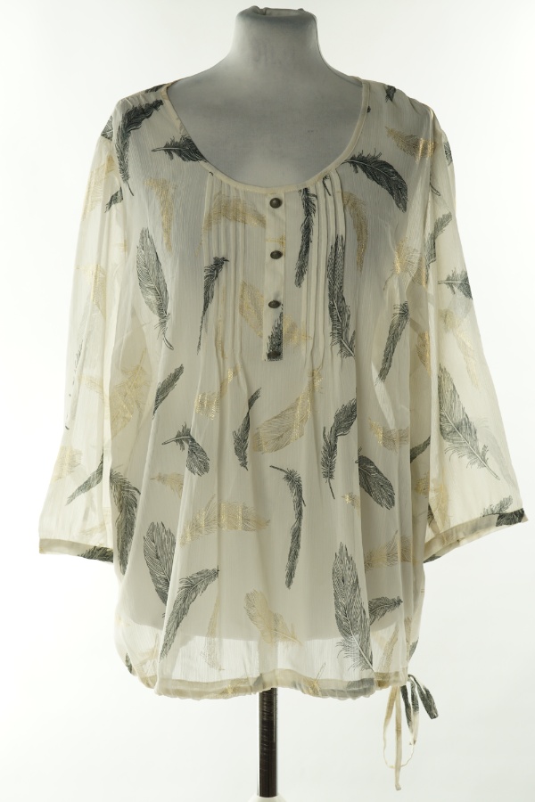 Bluzka prześwitująca biała w pióra - DAMART zdjęcie 1
