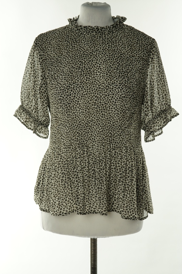 Bluzka plisowana kremowa w brązowe cętki - PRIMARK zdjęcie 1