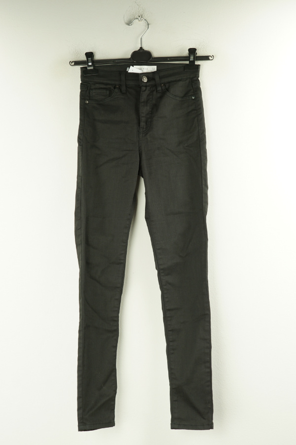 Spodnie czarne woskowane - TOPSHOP zdjęcie 1