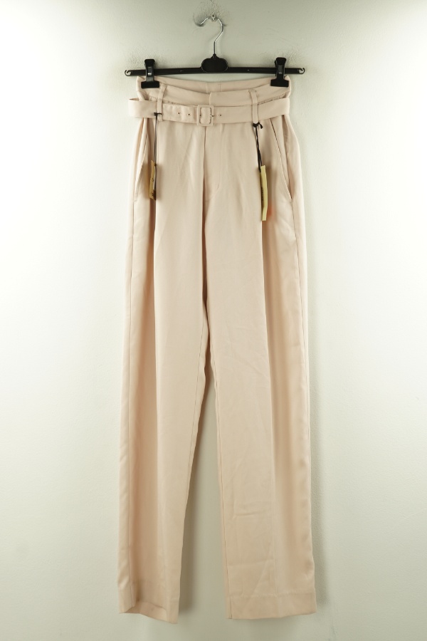 Spodnie beżowe materiałowe z wysokim stanem - WHYRED zdjęcie 1