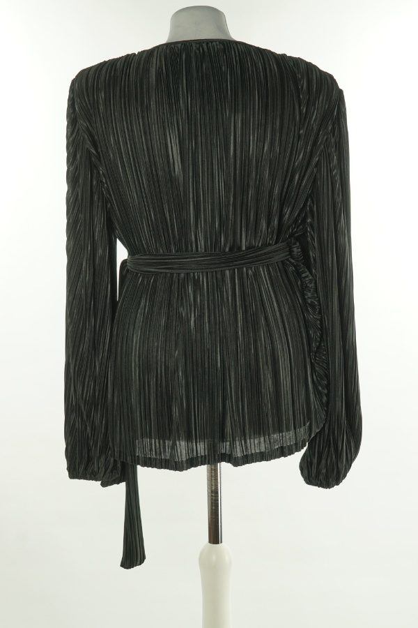 Bluzka czarna kopertowa - BOOHOO zdjęcie 2