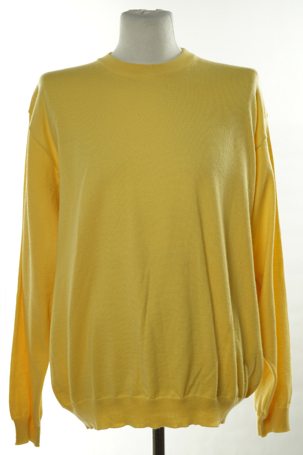Sweter żółty gładki(50% WEŁNA MERINO) - GILBERTO zdjęcie 1