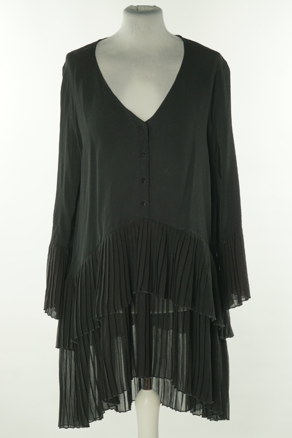 Tunika czarna z plisowanym dołem, ZARA - ZARA zdjęcie 1