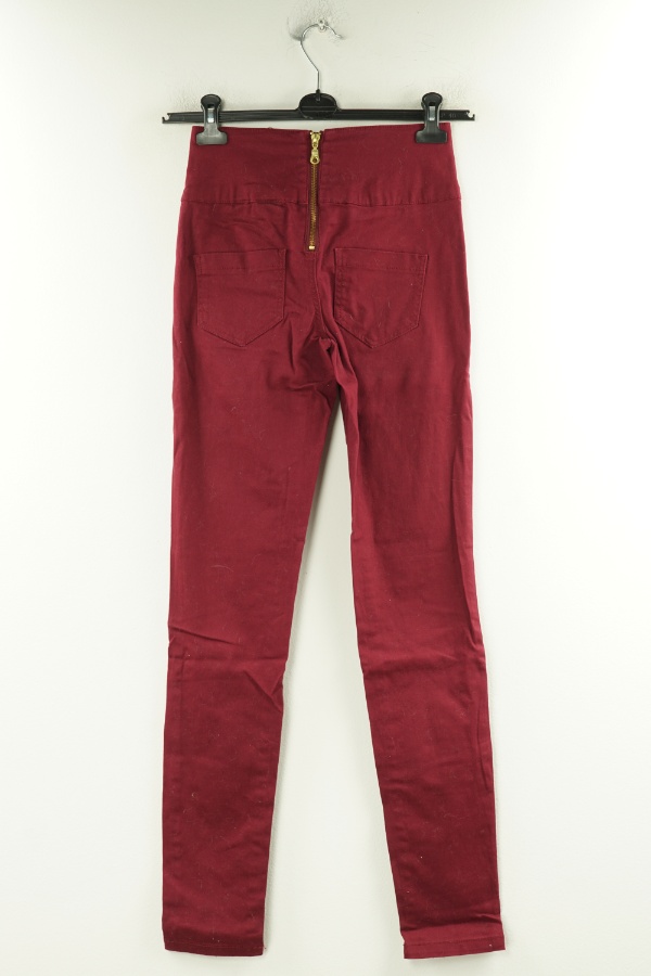 Spodnie bordowe jeansowe - PIECES zdjęcie 2