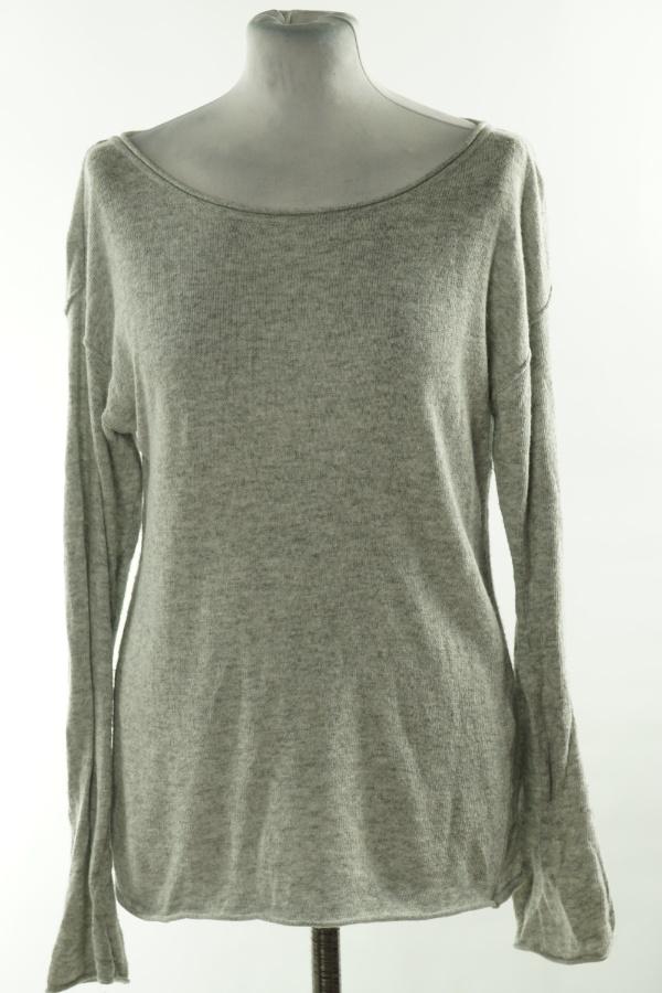 Sweter jasnoszary melanż z domieszką angory (5%) - H&M zdjęcie 1