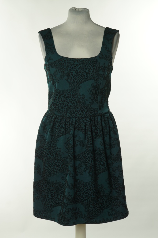Sukienka zielona w czarne wzory - MISS SELFRIDGE zdjęcie 1