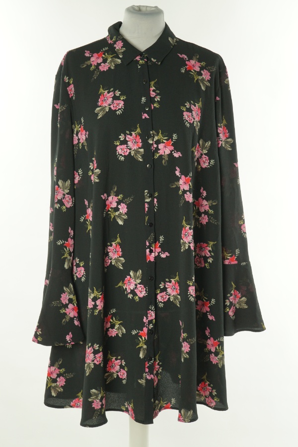 Tunika czarna kwiecista koszulowa - PRIMARK zdjęcie 1