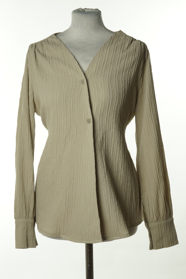 Bluzka beżowa z paskiem - DAZY zdjęcie 1