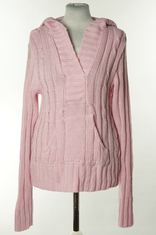 Sweter różowy z kapturem - BRAK METKI Z NAZWĄ PRODUCENTA zdjęcie 1