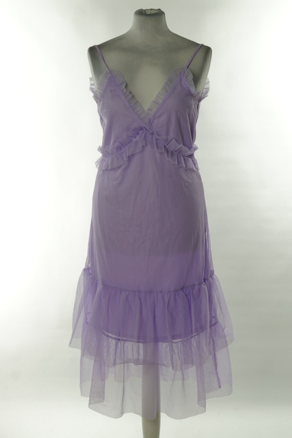 Sukienka fioletowa z siateczkowym wierzchem - IVYREVEL zdjęcie 1