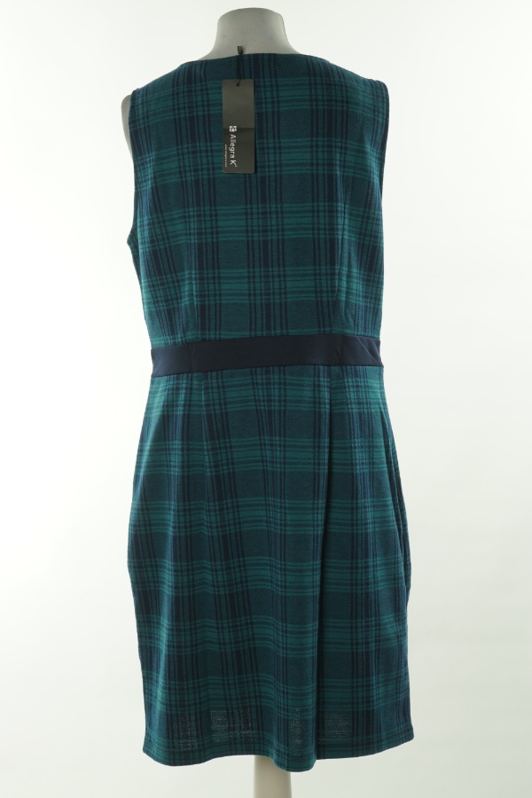 Sukienka zielono-granatowa w kratkę - ALLEGRA K  zdjęcie 2
