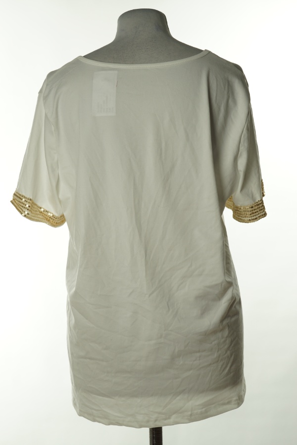 Koszulka biała ze złotą kieszonką - SHEIN zdjęcie 2