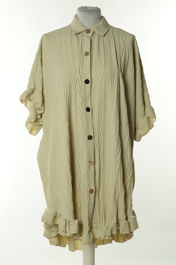 Tunika beżowa falbaniasta - NEW COLLECTION zdjęcie 1