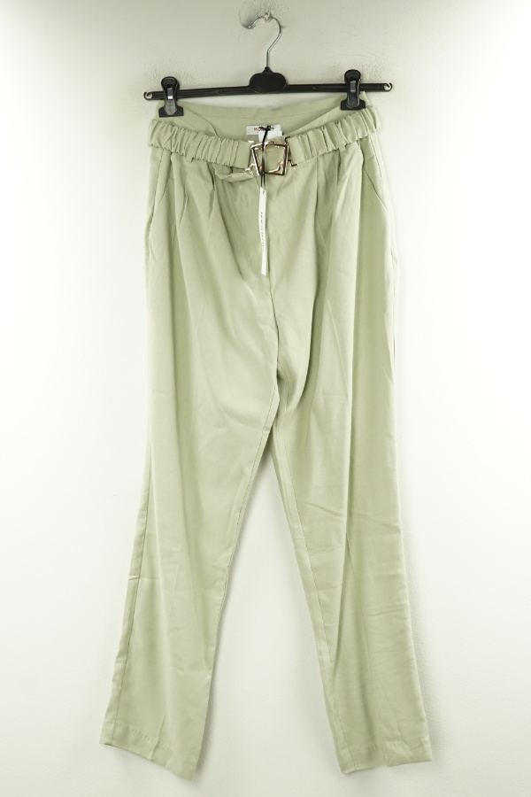 Spodnie jasnozielona materiałowe z paskiem - MORGAN zdjęcie 1