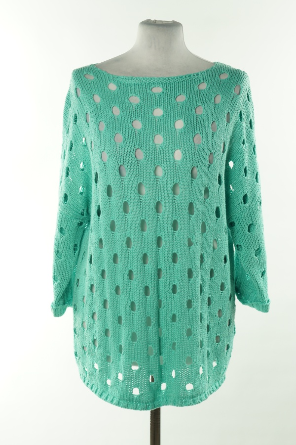 Sweter zielony z dziurami - J'AIME LA VIE PARIS zdjęcie 1