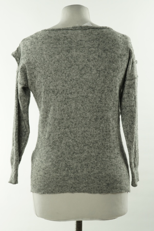 Sweter szary z falbankami (45%WEŁNY) - YOUR & SELF zdjęcie 2
