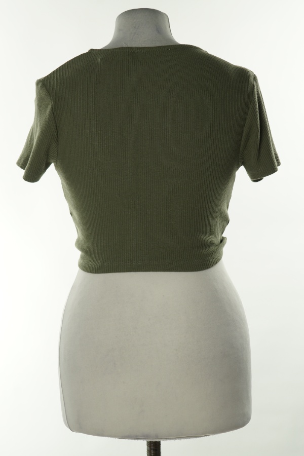 Top zielony prążkowany - BRAK METKI Z NAZWĄ PRODUCENTA zdjęcie 2