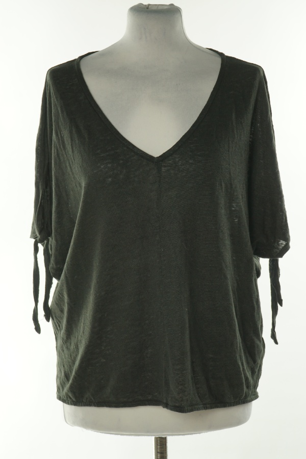 Bluzka czarna lniana - H&M zdjęcie 1