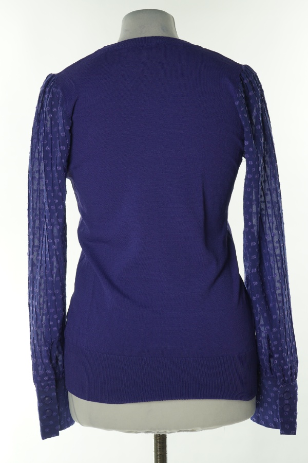 Sweter fioletowy z bufiastymi rękawami - GALLERY zdjęcie 2