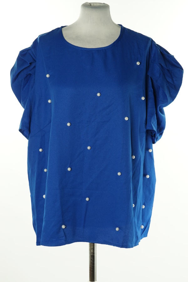 Bluzka niebieska w perełkami - SHEIN zdjęcie 1