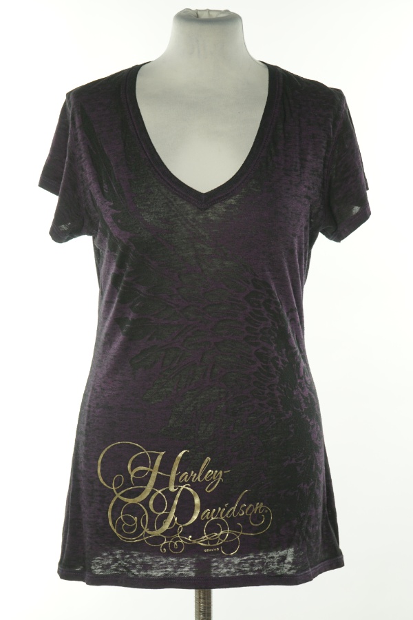 Koszulka czarno-fioletowa - BRAK METKI Z NAZWĄ PRODUCENTA zdjęcie 1