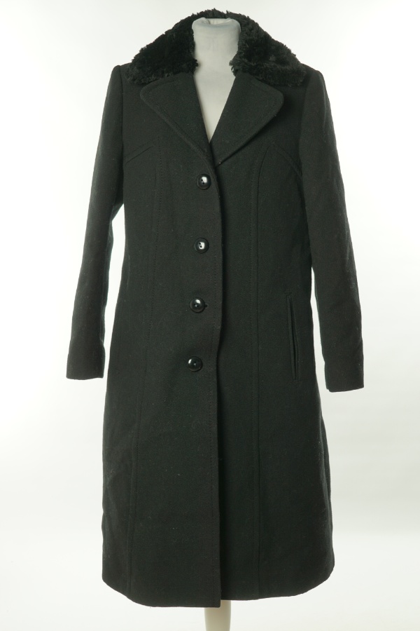 Płaszcz czarny - BRAK METKI Z NAZWĄ PRODUCENTA zdjęcie 1