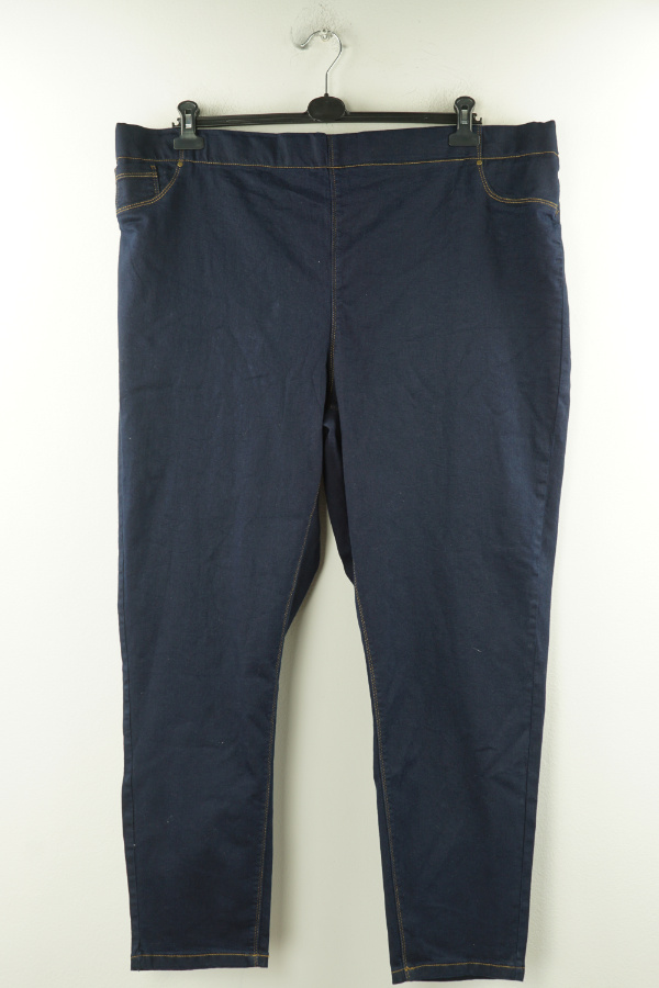 Spodnie 7/8 granatowe jeansowe jegginsy - BRAK METKI Z NAZWĄ PRODUCENTA zdjęcie 1