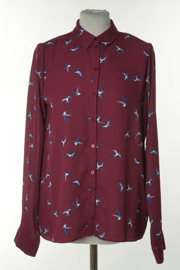 Koszula bordowa w ptaki - PRIMARK zdjęcie 1