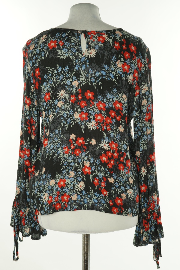 Bluzka czarna w czerwono-niebieskie kwiatki - REDHERRING zdjęcie 2