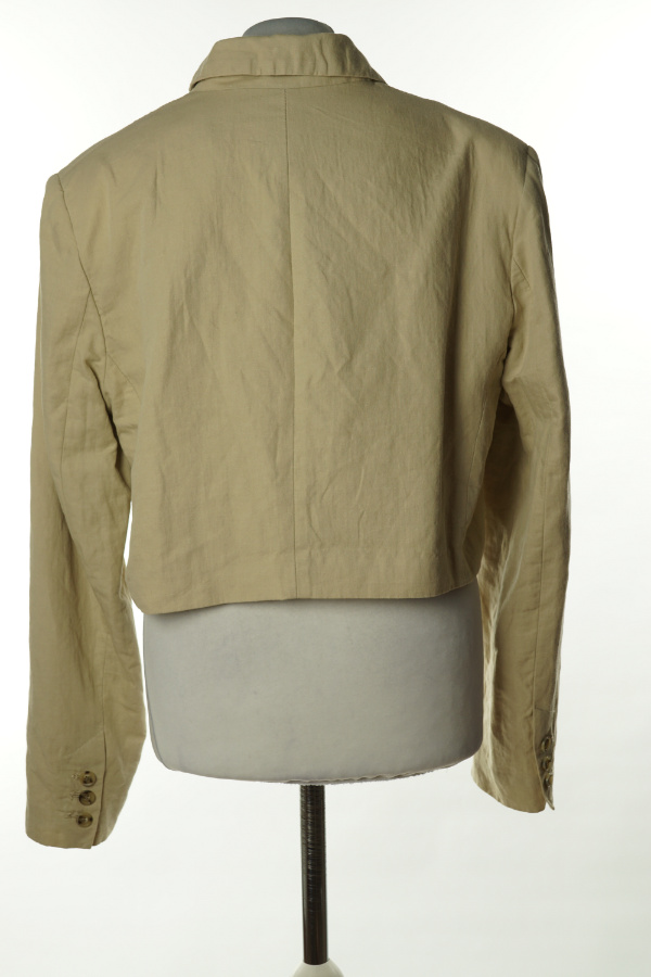 Marynarka krótka beżowa, w składzie len (60%) i bawełna (40%) - ZARA zdjęcie 2