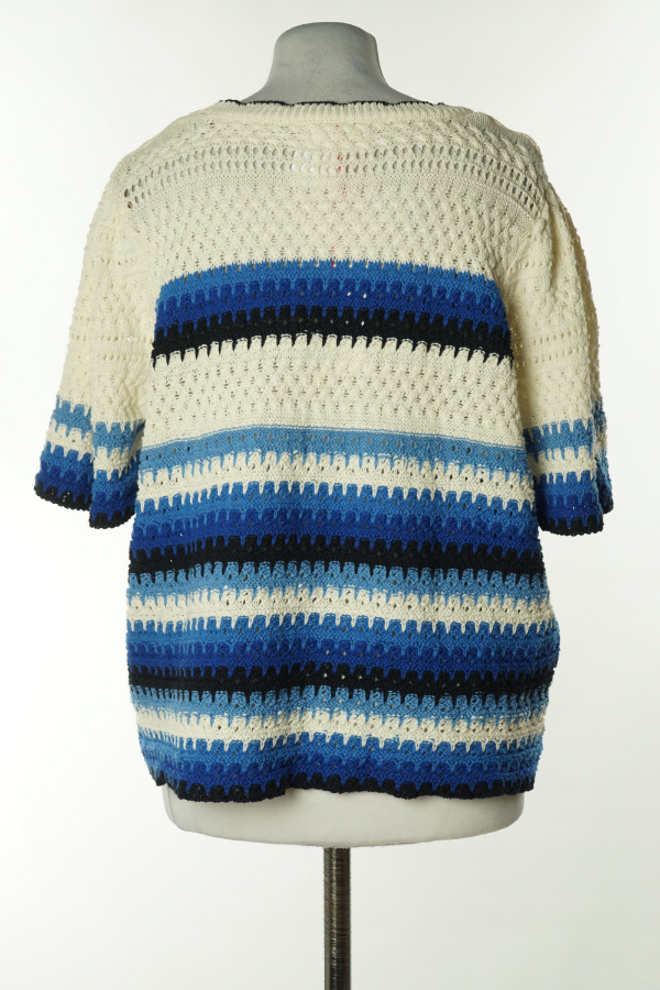 Bluzka sweterkowa biało - niebieska - SAVIDA zdjęcie 2