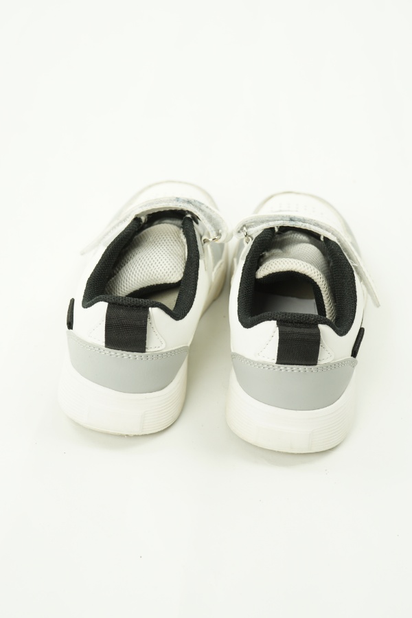 Buty sportowe biało-szare na rzepy - BRAK METKI Z NAZWĄ PRODUCENTA zdjęcie 3