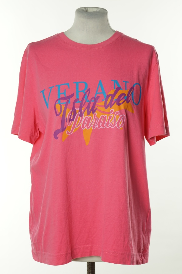 Koszulka różowa napis, H&M - H&M zdjęcie 1