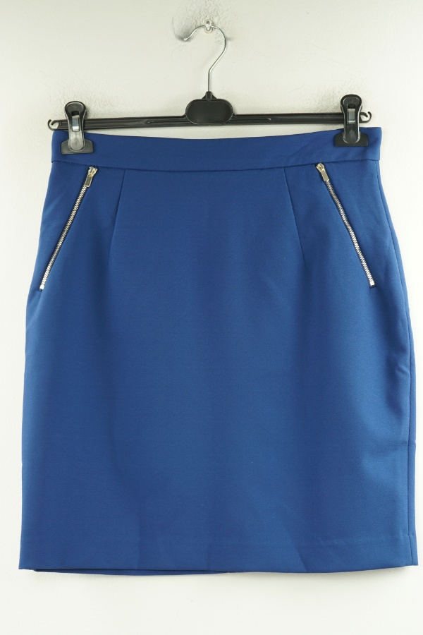 Spódnica kobaltowa z ozdobnymi suwakami - H&M zdjęcie 1