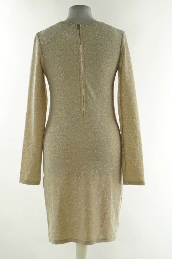 Sukienka złota materiałowa - PAPILLONNE zdjęcie 2