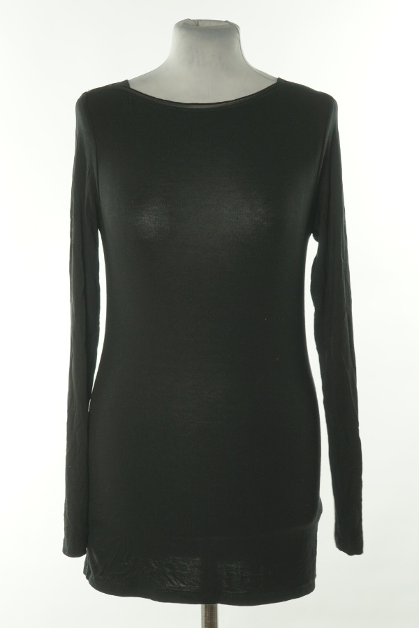 Bluzka czarna gładka z długim rękawem - OASIS zdjęcie 1