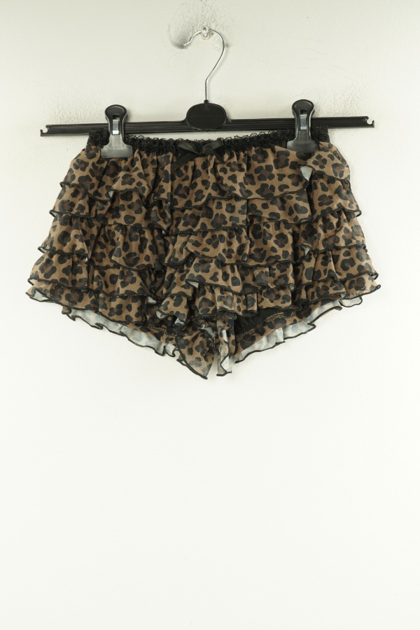 Spodenki siateczkowe beżowe w cętki - BRAK METKI Z NAZWĄ PRODUCENTA zdjęcie 1