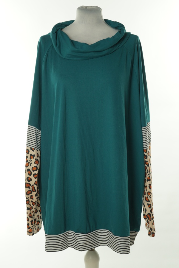 Bluzka zielona z wzorzystymi rękawami - EMERY ROSE zdjęcie 1