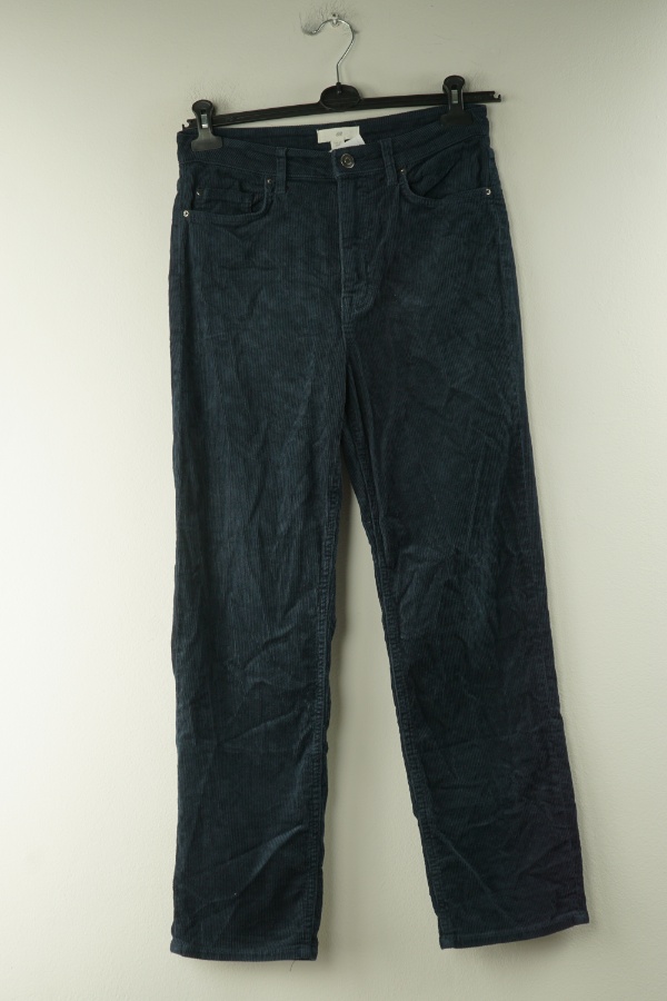 Spodnie granatowe sztruksowe, H&M - H&M zdjęcie 1