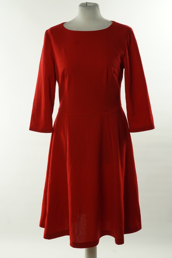 Sukienka czerwona z rozkloszowanym dołem - DRESS TELLS zdjęcie 1
