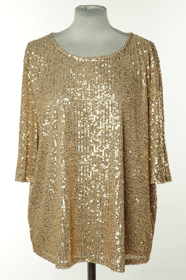 Bluzka cekinowa beżowa - F&F zdjęcie 1