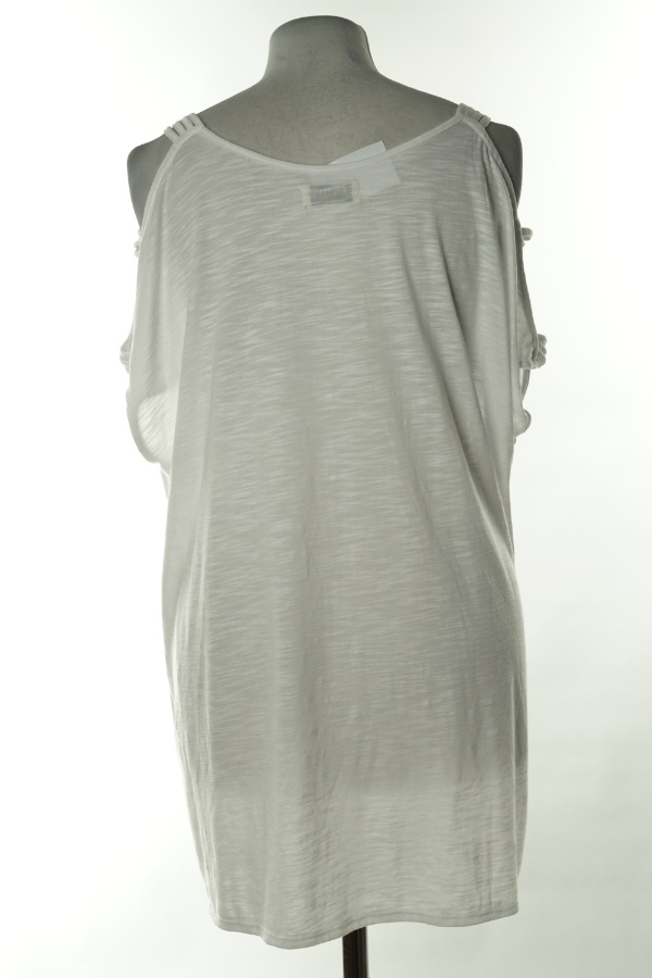 Koszulka biała z odkrytymi ramionami - PAPAYA zdjęcie 2