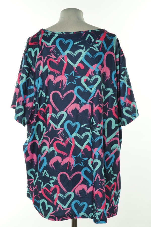 Koszulka granatowa w serca - BRAK METKI Z NAZWĄ PRODUCENTA zdjęcie 2