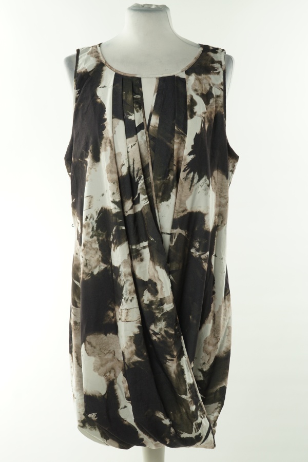 Sukienka brązowo-kremowa wzorzysta, H&M - H&M zdjęcie 1